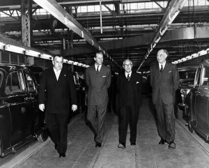Prince Philip, The Duke of Edinburgh, visiting the Rover company in Solihull