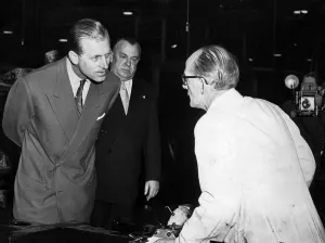 Prince Philip, The Duke of Edinburgh, visiting the Rover company in Solihull