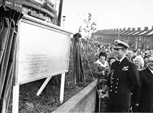 Prince Philip, Duke of Edinburgh, visits the Byker Wall Housing development in Byker