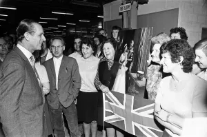 Prince Philip, Duke of Edinburgh visits the Dunlop Engineering Aviation Division works in
