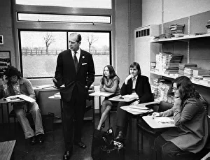 Prince Philip, Duke of Edinburgh visits Eccles College, Ellesmere Park. 8th February 1973