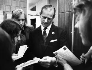 Prince Philip, Duke of Edinburgh visits Eccles College, Ellesmere Park. 8th February 1973