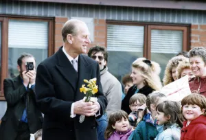 01349 Prints: Prince Philip, Duke of Edinburgh visits the Irlam Family Centre, Manchester