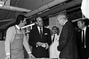 01321 Prints: Prince Philip, Duke of Edinburgh visits the Jaguar assembly plant at Browns Lane