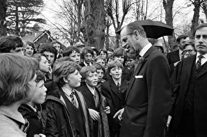 01111 Prints: Prince Philip, Duke of Edinburgh visits Malvern Girls College. 4th May 1978