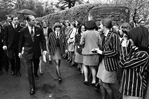 01111 Prints: Prince Philip, Duke of Edinburgh visits Malvern Girls College. 4th May 1978