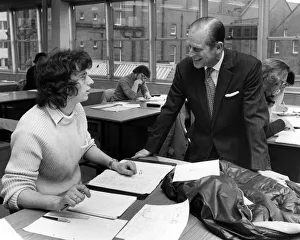 University Prints: Prince Philip, Duke of Edinburgh visits Salford University, Greater Manchester