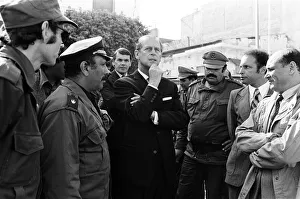 Prince Philip, Duke of Edinburgh visits the site of the El Asnam earthquake, Algeria