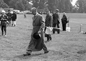 Prince Philip after finishing driving a carriage. May 1987