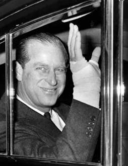 Prince Philip leaves hospital after having an operation on his hand - 31 December 1967