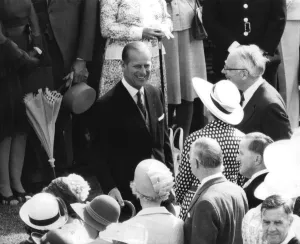 01415 Prints: Prince Philip meeting guest at Buckingham Palace garden party - 20 / 07 / 1977