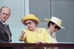 Prince Philip, Queen Elizabeth and Princess Anne attend the Epsom Derby at Epsom