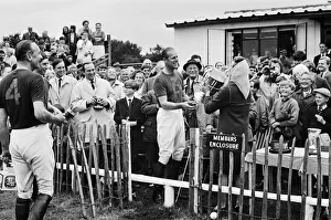 Prince Philip, his son Prince Charles and their polo team Windsor win the Junior County