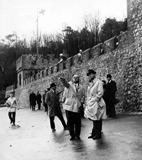 Prince Philip visiting Wales. Rear Admiral D J Hoare the headmaster of the Atlantic