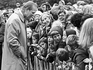 Cleveland Prints: Prince Phillip the Duke of Edinburgh seen here chatting with the crowds gathered in