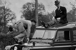 01417 Prints: Prince Phillip & Prince Charles at the badminton horse trials