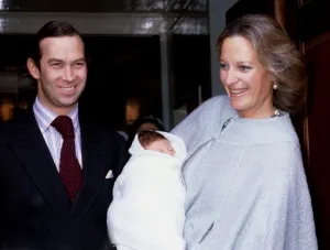 Prince and Princess Michael of Kent with baby son Lord Frederick Windsor, leaving St