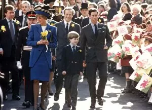 Images Dated 1st March 1991: The Prince & Princess of Wales with son Prince William on his first proper public