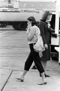 Prince Rainier of Monaco and family arriving at Heathrow airport from Nassau after a 10