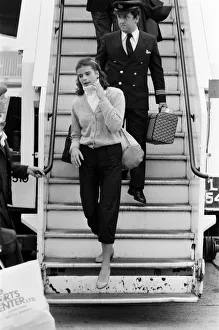 Prince Rainier of Monaco and family arriving at Heathrow airport from Nassau after a 10