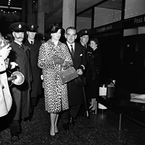 Leopard Print Prints: Prince Rainier and Princess Grace of Monaco at Gatwick Airport