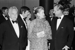 Dinner Prints: Prince Rainier and Princess Grace of Monaco with Prince Philip