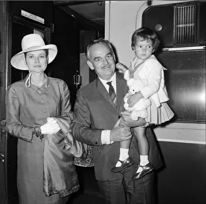 Princess Stephanie Prints: Prince Rainier and his wife Princess Grace of Monaco stopped in London for about 90
