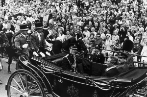 Prince of Wales arrives for his Investiture at Caernarfon Castle North Wales July