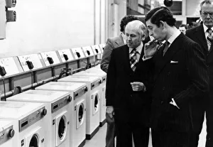 The Prince of Wales inspecting some of finished project at the Hoover factory in Merthyr