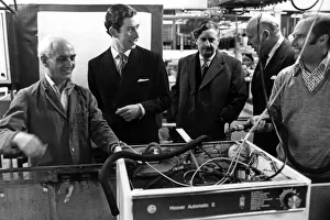 The Prince of Wales inspecting some of finished project at the Hoover factory in Merthyr
