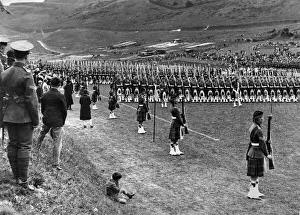 Kilts Prints: Prince of Wales inspects Seaforth Highlanders during a trooping of the colour ceremony