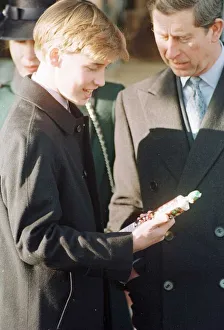 Prince William Collection 1995 Prince Charles looks on after Prince William