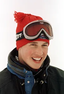 Skiing Prints: Prince William on slopes at Whistler Mountain near Vancouver March 1998 wearing ski