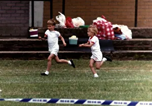 Monarchy Prints: Prince William winning relay race in school sports day