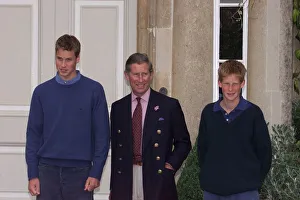 Princes Charles, William and Harry at Highgrove in Gloucestershire, July 1999