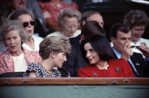 Princes Diana attends the Mens Singles Final between Michael Stich