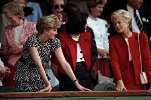 Princes Diana attends the Mens Singles Final between Michael Stich