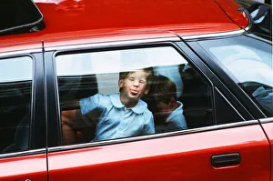 Tongue Prints: Princes William and Harry leaving hospital after visiting the Duchess of York