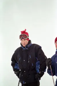 Canada Prints: Princes William pictured during a skiing holiday with his father Prince Charles