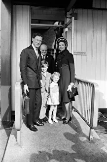 Princess Alexandra and her husband Angus Ogilvy at Heathrow Airport with their children
