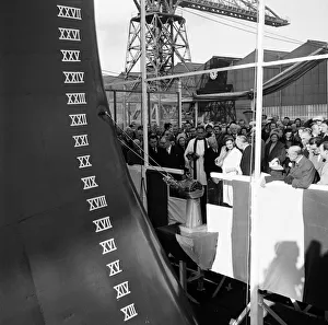 Shipyard Prints: Princess Alexandra launches the SS Oriana ship at Barrow-in-Furness, Cumbria