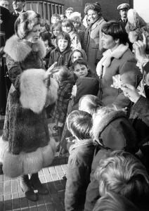 Teachers Prints: Princess Alexandra talks with teachers and children from Broad Street school after
