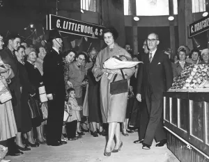 Stall Prints: Princess Alexandra tours Coventrys new Retail Market after she had officially opened