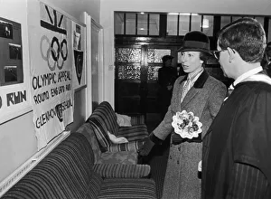 Cleveland Prints: Princess Anne admires the Glenhow School Olympic appeal poster during here tour of