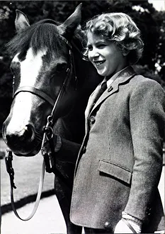 Ct Gash Prints: PRINCESS ANNE AGED NINE WITH HER PONY GREENSLEEVES Picture taken circa 1st