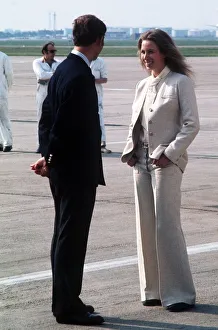 Princess Anne with her brother Prince Charles the Prince of Wales at London Heathrow