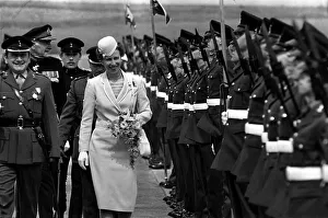 PRINCESS ANNE INSPECTS REGIMENT DURING VISIT TO DURHAM (APRIL 1984)