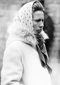 Head Scarf Prints: Princess Anne looing at the inspection of the Badminton race course