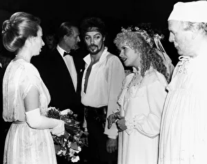Princess Anne and Prince Philip, Duke of Edimburgh meet stars of Pirates of Penzance 1982