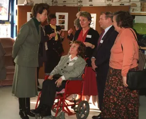 Amn Gash Prints: Princess Anne Princess Royal chats at a visit to the offices of the Scottish Motor